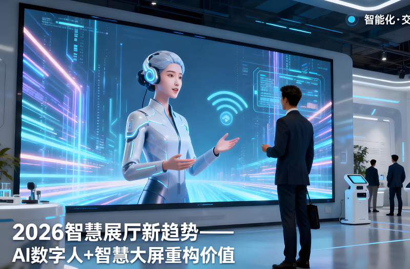 2026智慧展厅设计新趋势，AI数字人智慧大屏助力企业展厅价值升级